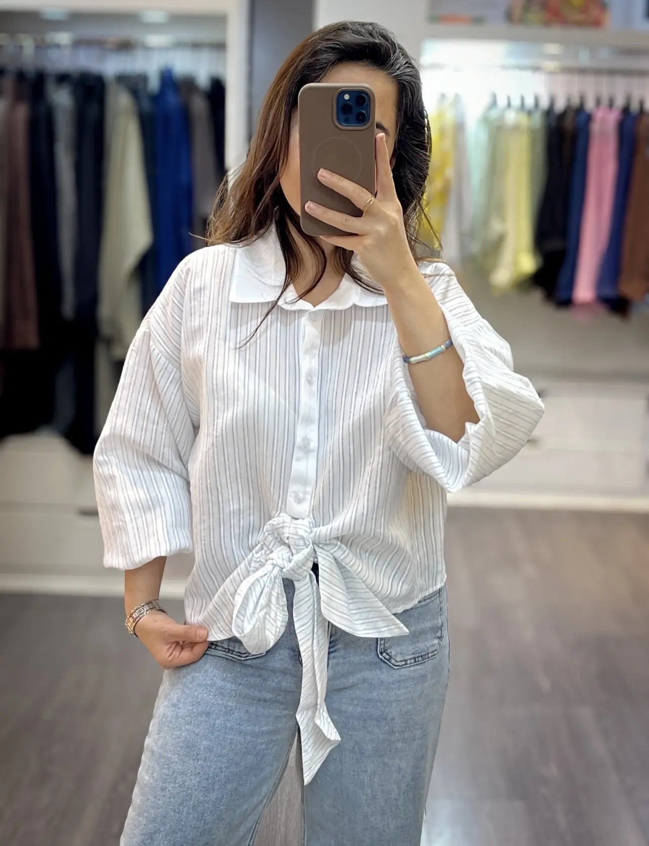 شومیز کلاسیک جلو گره ای ملانین